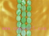 13�18mm five strands of oval green shell strands